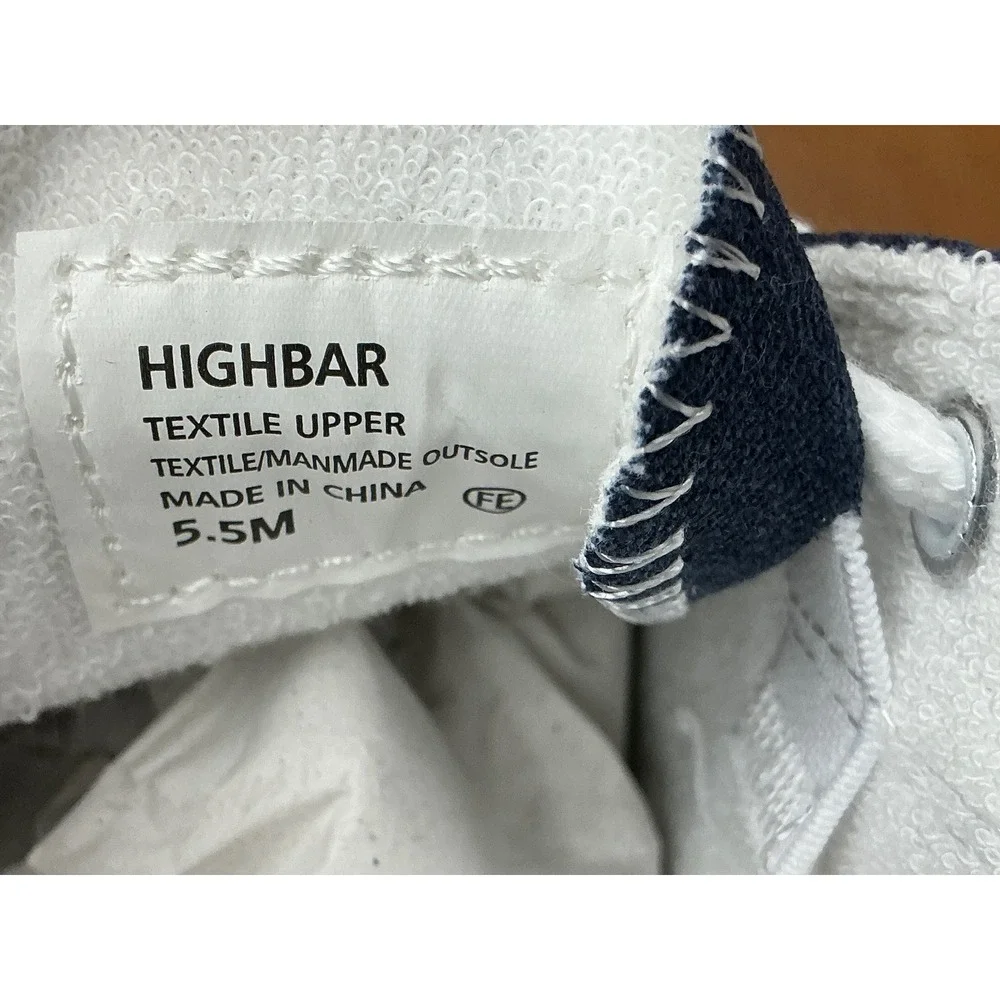 Highbar Canvas Sneakers Womens 5.5 Blue Lace Up Slip On Low Top